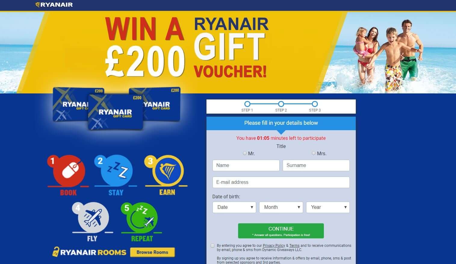 Ryanair CPA Affiliate Program Gift card