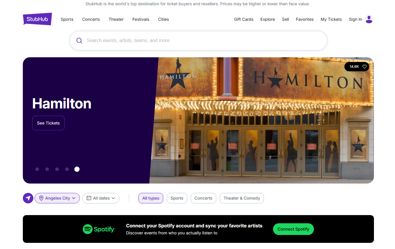 stubhub - Top 10 Affiliate Programs for Father’s Day in the US & CA