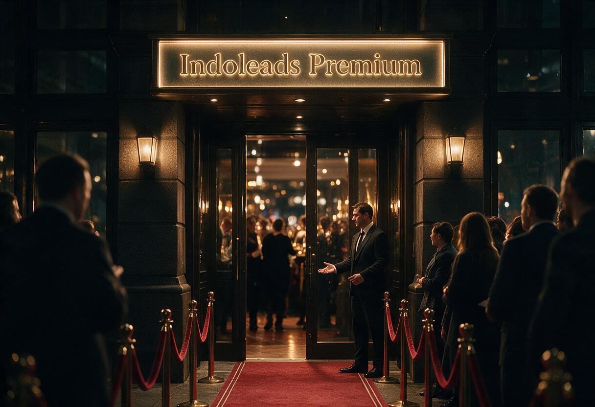 Entrance to a premium club with a red carpet